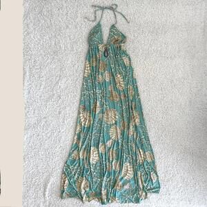 Boston Proper Women’s Ocean Getaway Seashell Print Halter Maxi Dress (size 2)